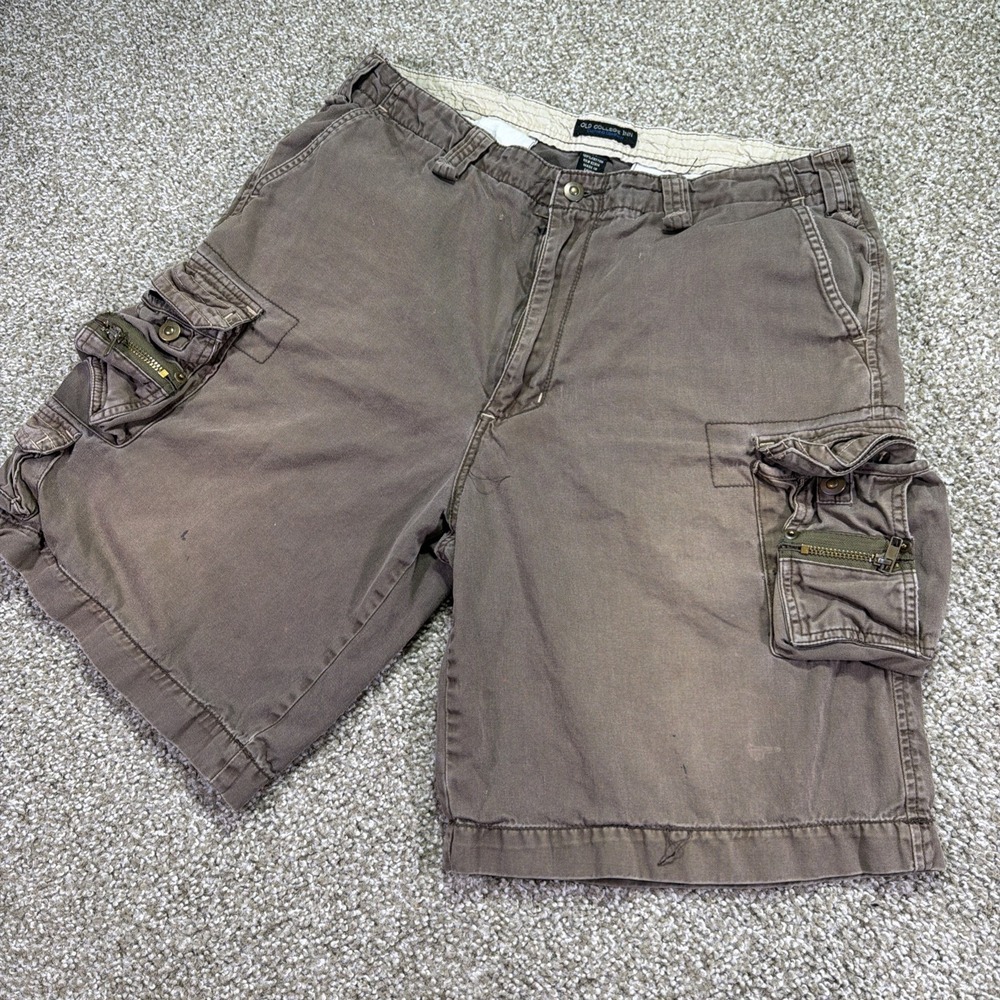 Vintage Faded Cargo Shorts Relaxed Military Style Pockets Size 34 Waist
